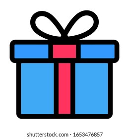 Diseño de icono de la caja de regalo. Símbolo de presencia del vector aislado en fondo blanco