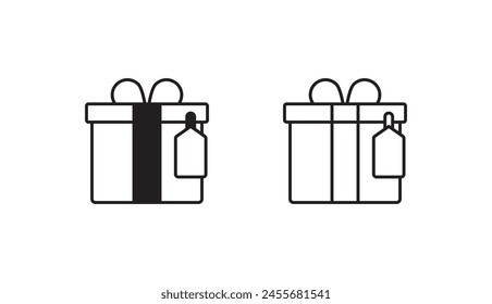Gift Box icon design with white background stock illustration