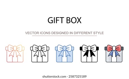 Gift Box icon design with white background stock illustration