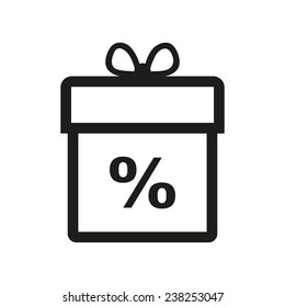 Gift box icon. Discount. Present symbol Flat. Vector illustration