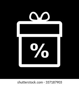 Gift box icon. Discount. Present symbol. Flat Vector illustration