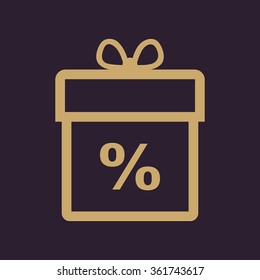 Gift box icon. Discount. Present symbol. Flat Vector illustration