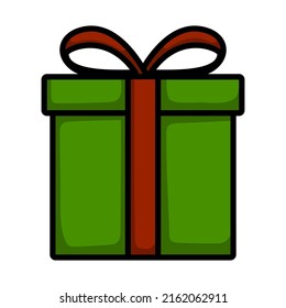 Gift Box Icon. Editable Bold Outline With Color Fill Design. Vector Illustration.
