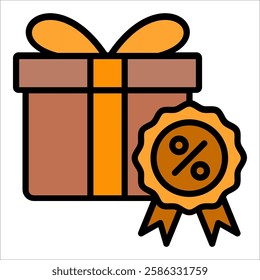 Gift Box Icon Element For Design