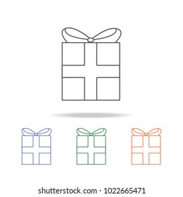 gift box icon. Element of a shopping multi colored icon for mobile concept and web apps. Thin line icon for website design and development, app development. Premium icon on white background