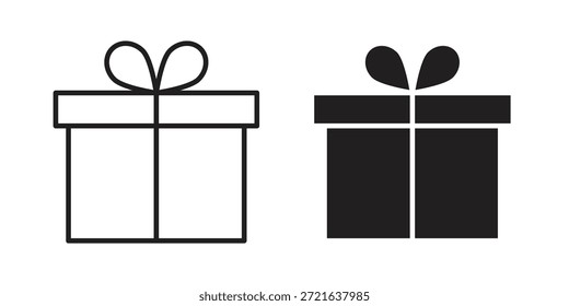 Geschenkbox-Symbol in gefüllt, dünne Linie, Strichstil für Website und Apps