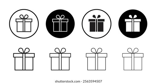 Gift box icon Flat art in black and white isolated