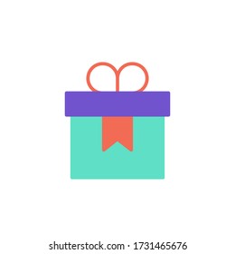 gift box icon flat design vector. isolated on white background