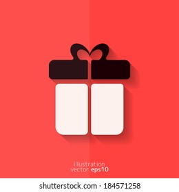 Gift box icon. Flat design.