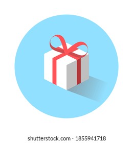 Gift box icon in flat design 