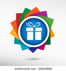Gift box icon. Flat design style 