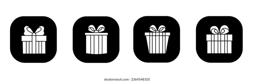 Icono de la caja de regalo en plano. Un diseño de caja de regalo. Vector de material.
