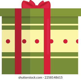 Gift box icon. Flat illustration of gift box vector icon for web