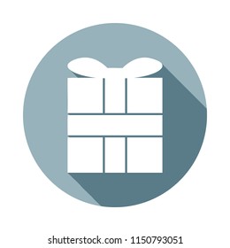 gift box icon in Flat long shadow. One of web collection icon can be used for UI/UX