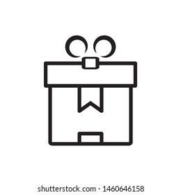 Gift box icon in flat stile. Eps