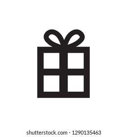 Gift Box Icon In Flat Style Vector For Apps, UI, Websites. Black Icon Vector Illustration.