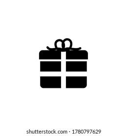 Gift box icon in flat style. Present package vector illustration on white isolated background. 