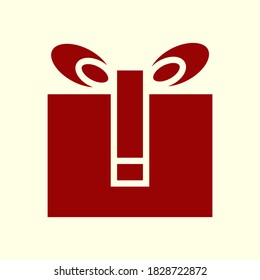 icono de caja de regalo en estilo plano. tema de navidad