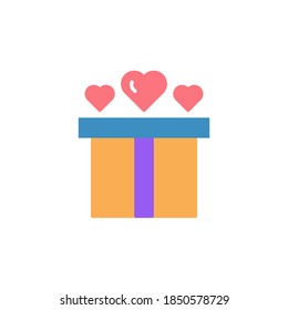 gift box icon flat style design. vector illustration.  isolated on white background