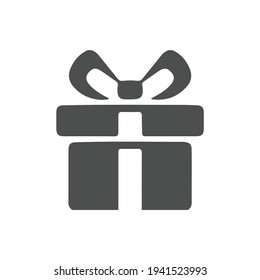 Gift box icon in flat style. Present package vector illustration on white isolated background. Surprise business concept.