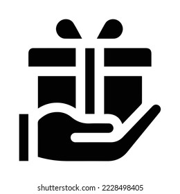 Gift box icon in flat style. Present package vector illustration on white isolated background. Surprise business concept.