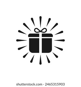 Gift box icon flat style isolated on white background. Vector illustration