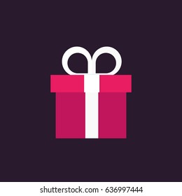 gift box icon, flat style