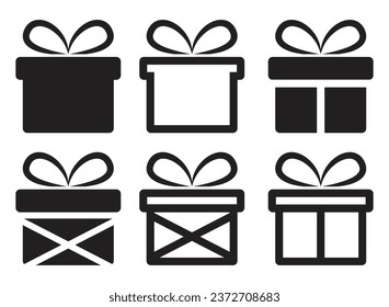Gift Box Icon Flat Vector Template