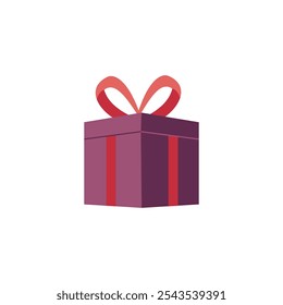 Gift box icon. Gifts and presents for holiday celebration and special sales offer. birthday celebration, special give away pack Isolated birthday or anniversary box with wrapping paper and ribbon bow.