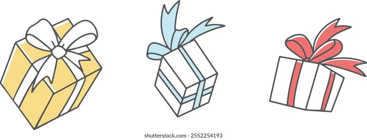 Gift box icon. Gifts and presents for holiday celebration. Editable vector