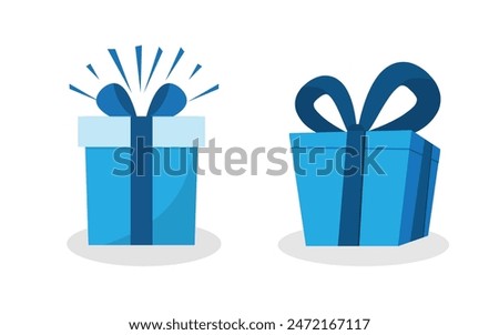 Gift box icon. Gifts and presents for holiday celebration and special sales offer. birthday celebration, special give away pack Isolated birthday or anniversary box with wrapping paper and ribbon bow.