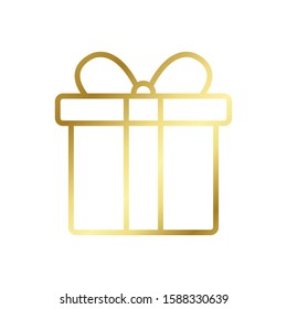 gift box icon golde or golden gradient simple flat vector isolated illustration eps10 on white background luxury royal rich