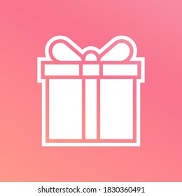 Gift box icon with gradient background. Vector illustrator.