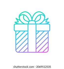 Gift box icon in gradient style isolated on white background. Simple vector illustration of the gift box