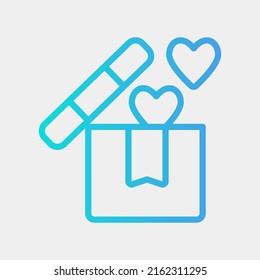 Icono de caja de regalo en estilo de degradado, uso para presentación de aplicación móvil del sitio web