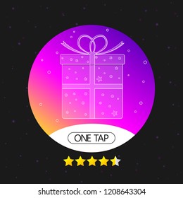 Gift box icon, graphic design template, Christmas present symbol, Xmas web sign, app button, vector illustration