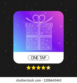 Gift box icon, graphic design template, Christmas present symbol, Xmas web sign, app button, vector illustration