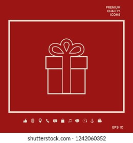 Gift box icon. Graphic elements for your design