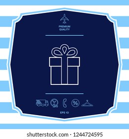 Gift box icon. Graphic elements for your design
