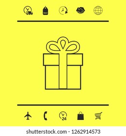 Gift box icon. Graphic elements for your design