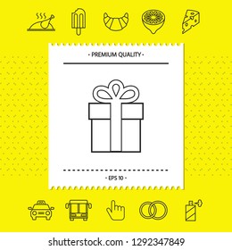 Gift box icon. Graphic elements for your design