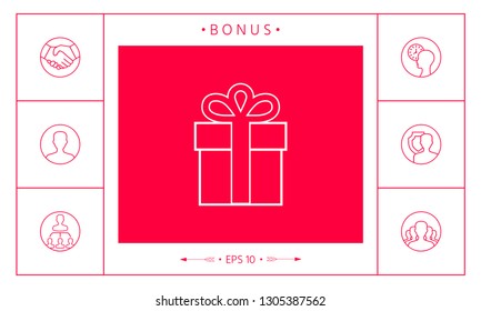 Gift box icon. Graphic elements for your design