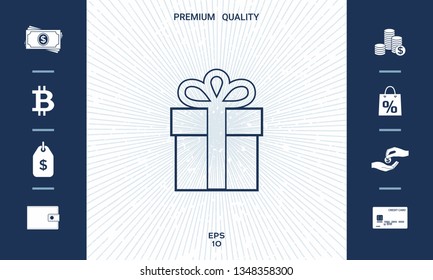 Gift box icon. Graphic elements for your design