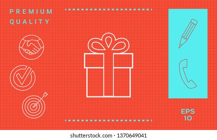 Gift box icon. Graphic elements for your design