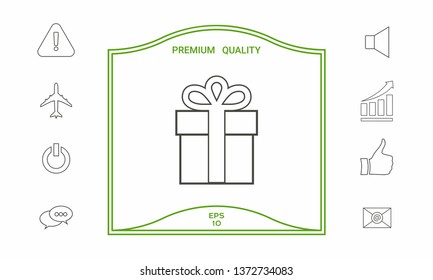 Gift box icon. Graphic elements for your design