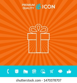 Gift box icon. Graphic elements for your design