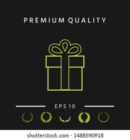 Gift box icon. Graphic elements for your design