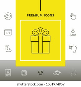 Gift box icon. Graphic elements for your design