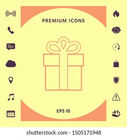 Gift box icon. Graphic elements for your design