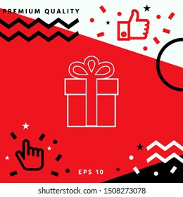 Gift box icon. Graphic elements for your design